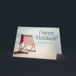Cartão De Festividades Cadeira de praia com chapéu do papai noel<br><div class="desc">Cadeira de praia com chapéu do papai noel.</div>