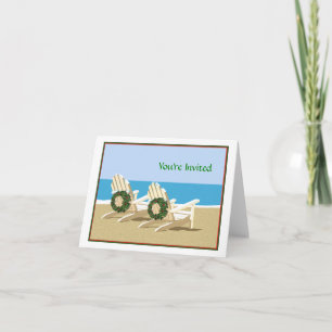 Cartão De Festividades Cadeiras de Praia & Coroas