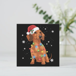 Cartão De Festividades Cães Dachshund Árvore Natal Pet Cão