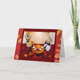 Cartão De Festividades Cães de Ação de Graças