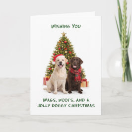 Cartão De Festividades Cães de Labrador no Natal