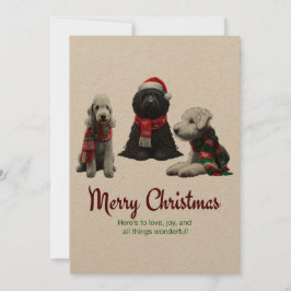 Cartão De Festividades Cães de Natal Feliz