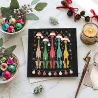 Cães de Natal Retro Chapéus do Papai Noel Meados d