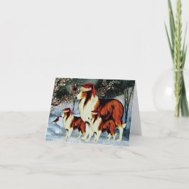 Cartão De Festividades Cães de Papai Noel