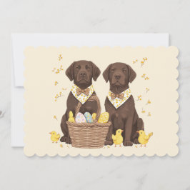 Cartão De Festividades Cães de páscoa de chocolate Labrador
