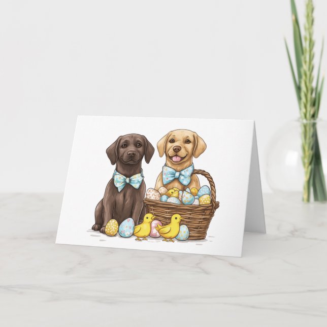 Cartão De Festividades Cães de páscoa Labrador Retriever (Frente)