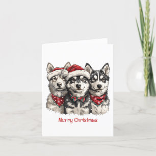 Cartão De Festividades Cães de Rouco Feliz de Natal