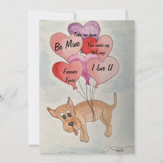 Cartão De Festividades Cães e Balões