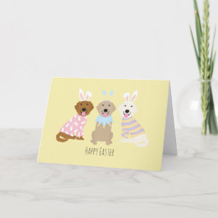 Cartão De Festividades Cães Golden Retriever Feliz Páscoa