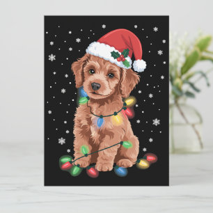 Cartão De Festividades Cães Poodle Árvore Natal Pet Animal Cão