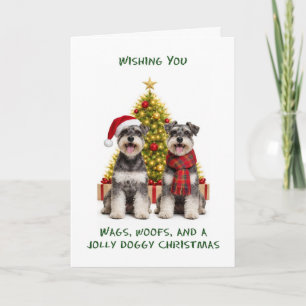 Cartão De Festividades Cães Schnauzer Natal