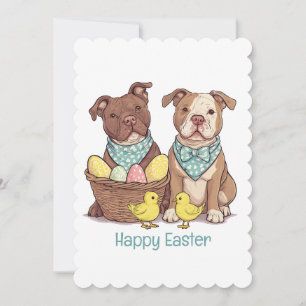 Cartão De Festividades Cães Touro-felz pascoa