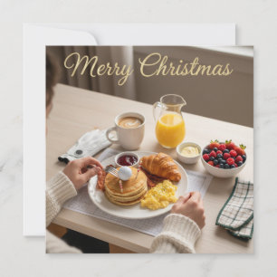 Cartão De Festividades Café da Manhã de Natal de Golfe para Golfista