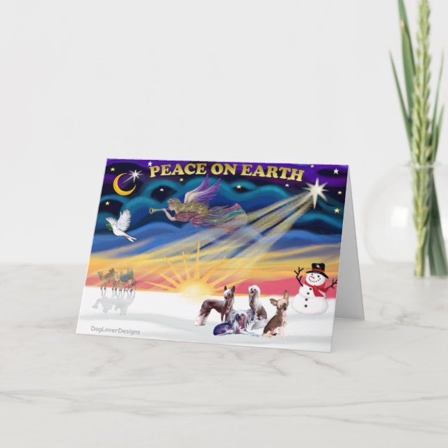 Cartão De Festividades Cafezais de Natal - Faixas Chinesas (quatro) (Frente)