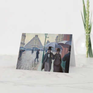 Cartão De Festividades Caillebotte - Feliz Ano Novo / Paris; Dia Chuvoso