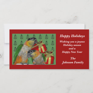 Cartão De Festividades Caique Parrots Animal Christmas Holiday Card