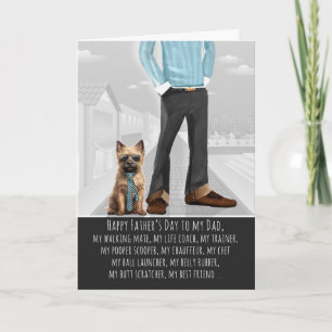 Cartão De Festividades Cairn Terrier Cachorro e Papai Dia dos Pais Divert