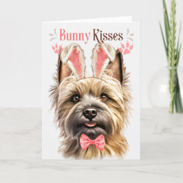 Cartão De Festividades Cairn Terrier Dog em Bunny Ears para Páscoa