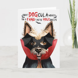 Cartão De Festividades Cairn Terrier Dog Funny Count DOGula Halloween