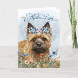Cartão De Festividades Cairn Terrier Dog Wildflowers Mother's Day