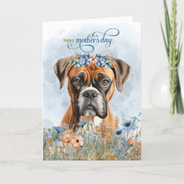 Cartão De Festividades Caixa de Cachorro Flores Silvestres Dia das Mães