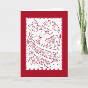 Cartão De Festividades Caixa De Dia de os namorados Vermelho De Chocolate