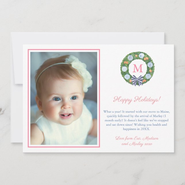 Cartão De Festividades Caixa de Jarras de Gengibre em Madeira de Buxo Pré (Frente)