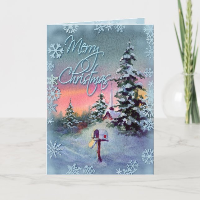 Cartão De Festividades CAIXA POSTAL do FELIZ NATAL por SHARON SHARPE (Frente)