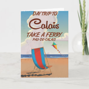 Cartão De Festividades Calais France viagens vintage
