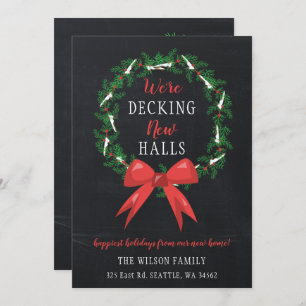 Cartão De Festividades Calço A Decompor Os Novos Halls A Anunciar O Movim