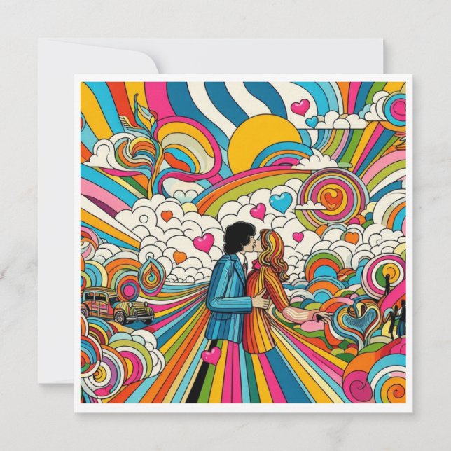 Cartão De Festividades Caleidoscópio de Amor (Frente)