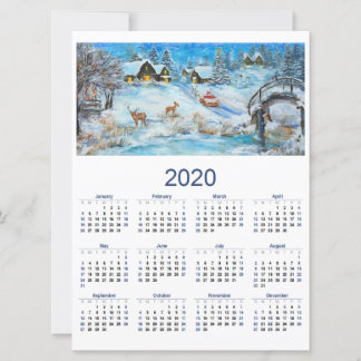 Cartão De Festividades Calendário 2020