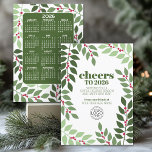 Cartão De Festividades Calendário 2023, verde roxo Logotipo empresarial<br><div class="desc">Uma busca moderna por um cartão de feriado corporativo. Um calendário é incluído no Ano Novo com uma saudação que pode ser usada para qualquer negócio. Adicione seu logotipo e texto simples a este design exclusivo com um calendário no verso. Se precisar mover alguma coisa, clique no botão personalizar para...</div>