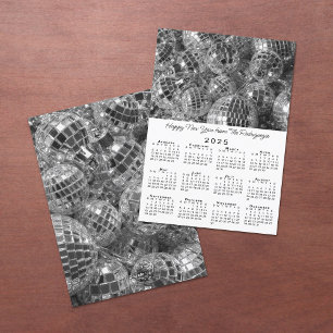 Cartão De Festividades Calendário 2025 Foto do Calendário da Bola Disco A