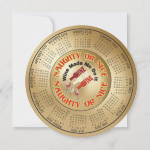 Cartão De Festividades Calendário 2026 Engraçado O Vinho Me Fez Fazer Iss