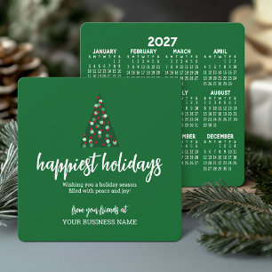 Cartão De Festividades Calendário 2027 Árvore de Natal Logotipo Empresari