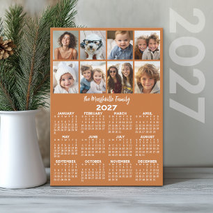 Cartão De Festividades Calendário 2027 com 8 Fotos - Mod Minimal