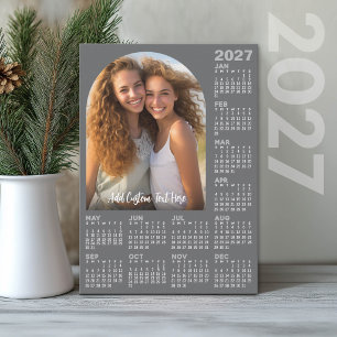 Cartão De Festividades Calendário 2027 com Foto - Arco Moderno