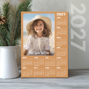 Cartão De Festividades Calendário 2027 com Foto - Moderno