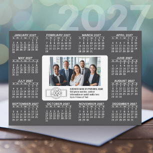 Cartão De Festividades Calendário 2027 com Informações de Contato do logo