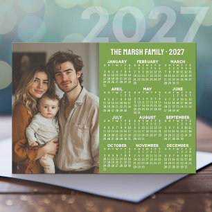 Cartão De Festividades Calendário 2027 - Foto e Texto Modernos