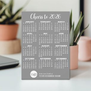 Cartão De Festividades Calendário com nome comercial, logotipo - floco de