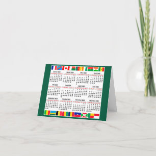 Cartão De Festividades Calendário de 12 meses do ano de 2025