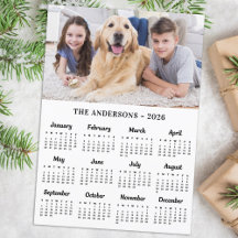 Calendário de 12 Meses do Nome da Família de Fotos