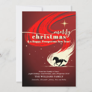 Cartão De Festividades Calendário de 2026 do Cavalo Ocidental do Natal Pr