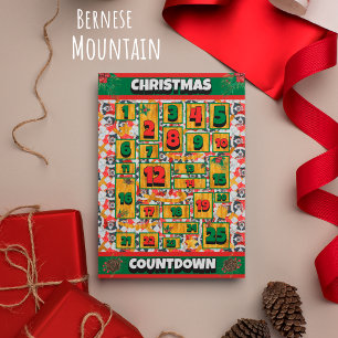 Cartão De Festividades Calendário de Advento de Natal do Cão Bernês