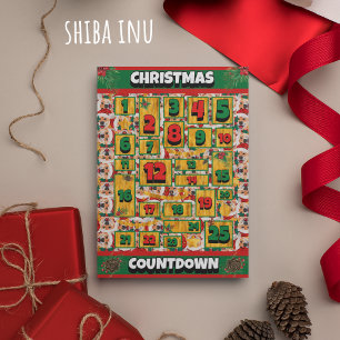 Cartão De Festividades Calendário de Advento de Natal do Cão Shiba Inu