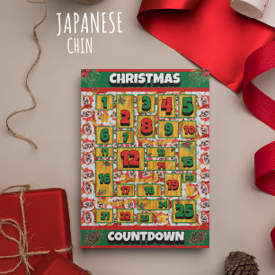 Cartão De Festividades Calendário de Advento de Natal do Japanese Chin Co