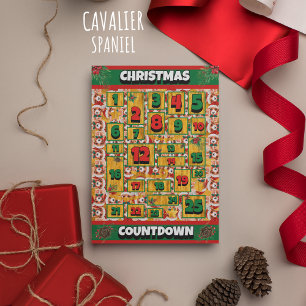 Cartão De Festividades Calendário de Advento do Natal do Cão Cavalier Kin