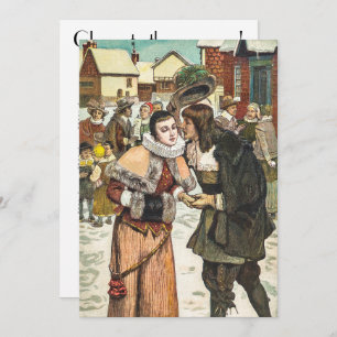 Cartão De Festividades Calendário de Ano Novo da Vintage